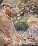 Berthe Morisot Detail of Manet and his daughter Sweden oil painting artist